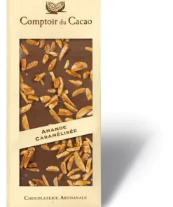 Tablette Chocolat au lait Amande caramélisée Comptoir du Cacao 90g