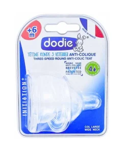 Dodie 2 Tetines Ini+ Anti-Colic D4 +6m Liquide Epaise 2Age