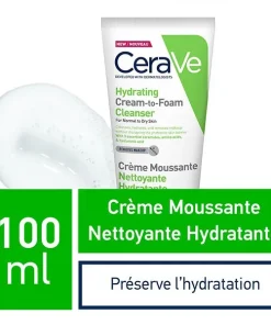 CeraVe Crème Moussante Nettoyante Hydratante Peau Normale à Sèche | 100ml