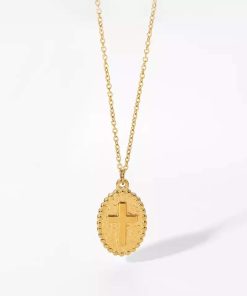 Collier croix plaqué or